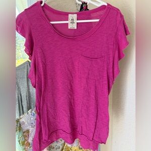 We The Free T Shirt Ruffle Sleeve Women’s Small